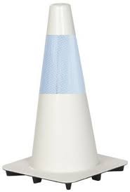 18" White Traffic Cones with 6" Collar