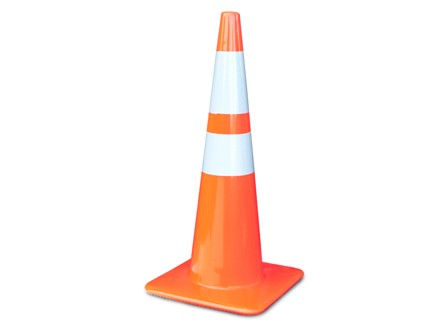 28" Slim Orange Traffic Cones with Reflective Collars
