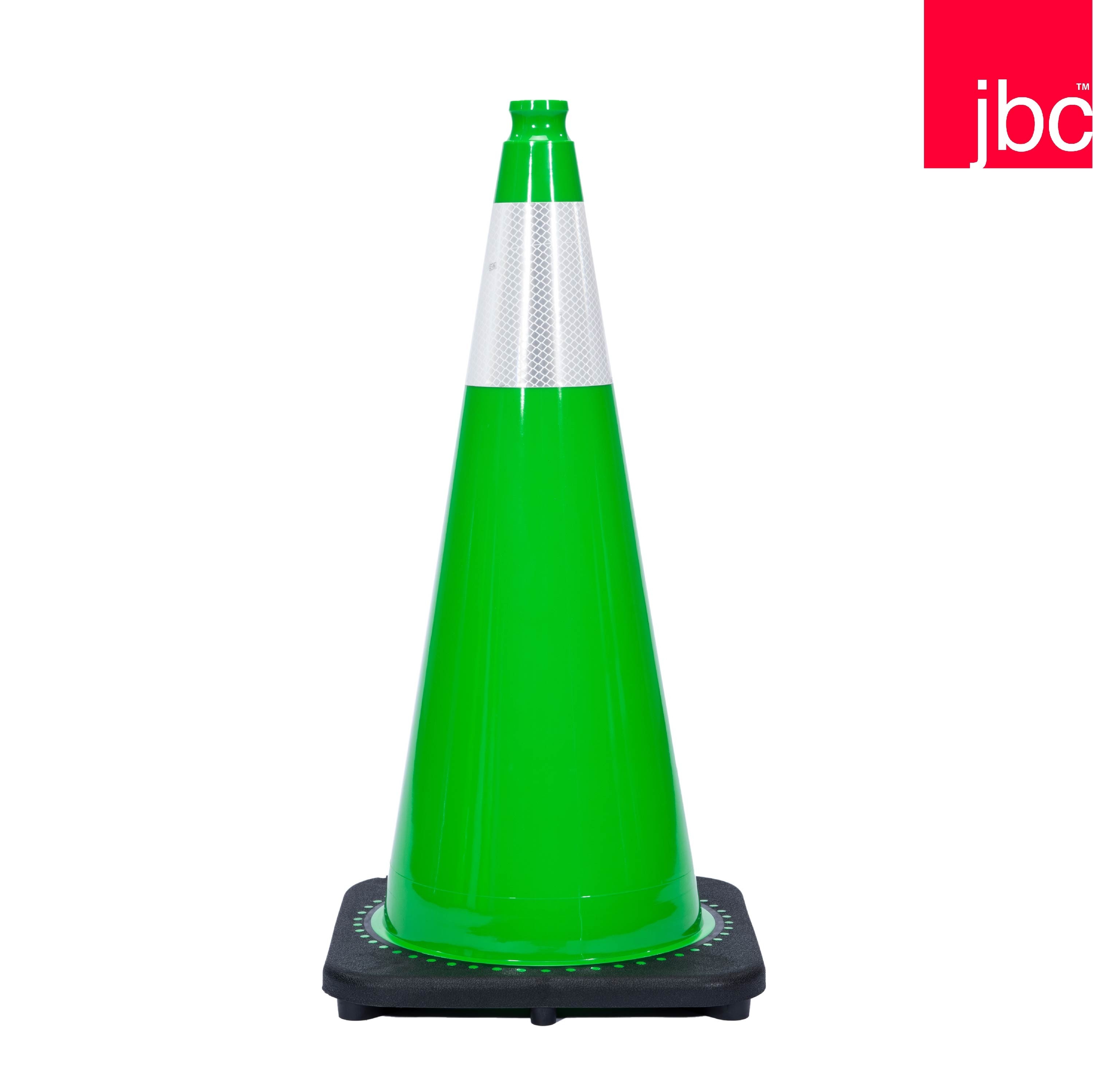 JBC 28" Green traffic safety cone with 6" collar