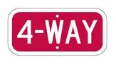 R1-3A 12" x 6" 4-Way Sign