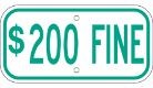 G-13F 12" x 6" Green $200 Fine Sign