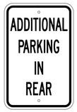 R7-3r Additional Parking In Rear Sign
