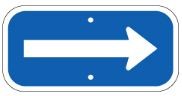 G-62B 12" x 6" White Arrow on Blue Sign