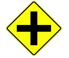 W2-1 Cross Road Symbol Sign