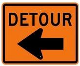 M4-9l 30" x 24" Detour with Left Arrow Sign