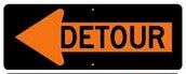 M4-10L 48" x 18" Detour in Left Arrow Sign