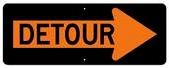 M4-10R 48" x 18" Detour in Right Arrow Sign