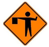 W20-7S Flagger Ahead Symbol Sign