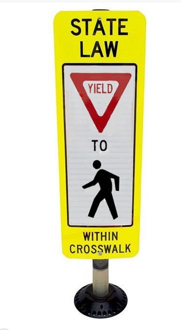 YFP Flexstake Yield For Pedestrian flexible crosswalk sign