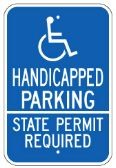 G-55 Handicapped Parking State Permit Required Sign