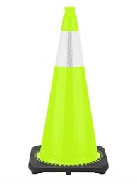 JBC 28" Lime Traffic Cone with 6" collar