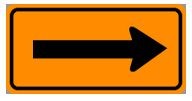 W1-6 36" x 18" Large Arrow Traffic Sign
