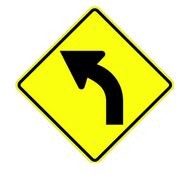 W1-2L Left Curve Symbol Sign