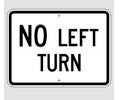 R3-2P 24" x 18" No Left Turn Sign