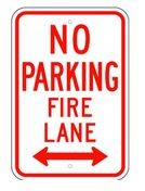R-54RA5 12" x 18" EGR Grade No Parking Fire Lane Double Arrow Sign