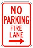 R-54RRA5 12" x 18" EGR Grade No Parking Fire Lane Arrow Right Sign