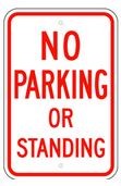 R-49 12" x 18" No Parking Or Standing Sign
