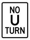 R3-4A 18" x 24" No U Turn Sign