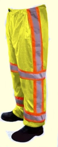 Mesh Lime Class E Pants with Horizontal and vertical stripes