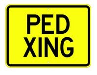 W11-2P PED XING Sign