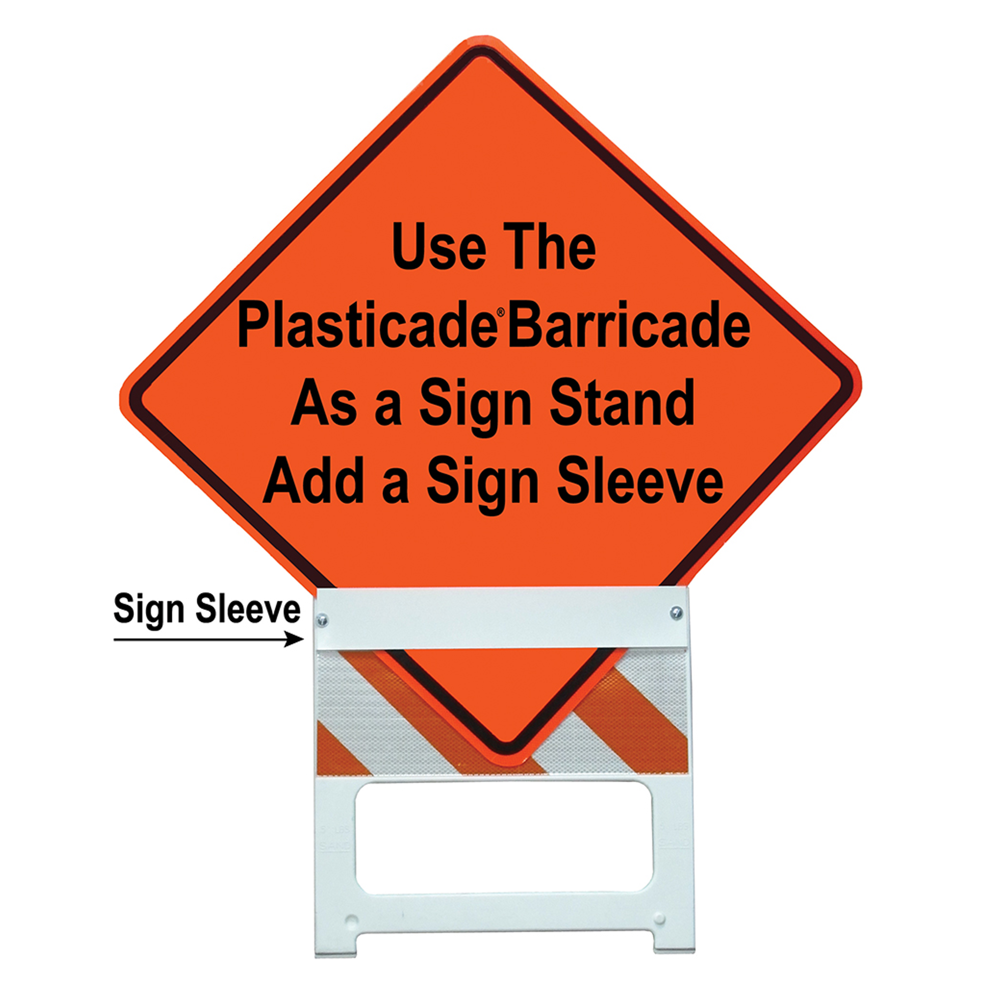 Plasticade barricade sign sleeve