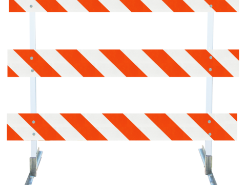 Type III Power Post with Angle Iron Feet 12' Barricade | PP-3412