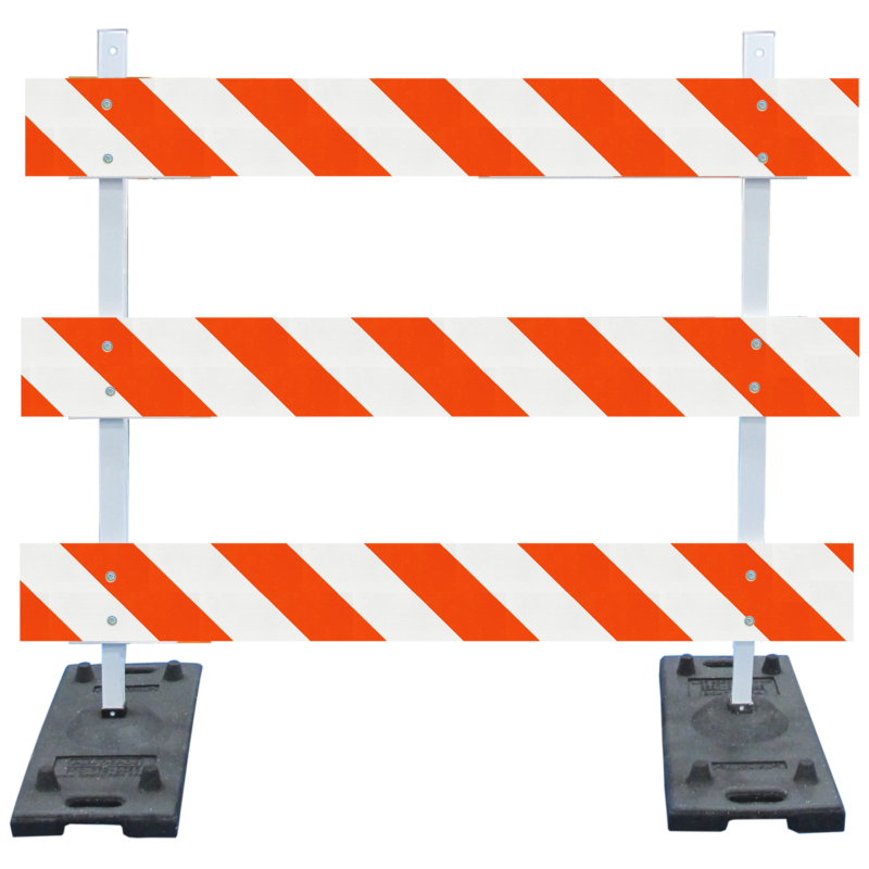 Power Post with Volcano Rubber Base Type III Barricade 