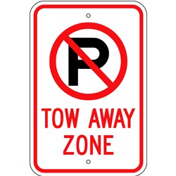 R-100 NO PARKING TOW AWAY ZONE