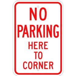 R-40 NO PARKING HERE TO CORNER