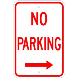 R-45R NO PARKING with Right Arrow