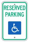 R7-8N 12" x 18" Reserved Parking Handicapped Sign