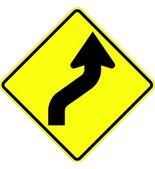 W1-4R Right Reverse Curve Symbol Sign