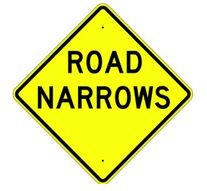 W5-1 Road Narrows Sign