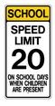 S4-7 24" x 48" School Speed Limit 20 Sign
