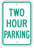 R-68BRA5 12" x 18" EGR Grade Two Hour Parking Sign