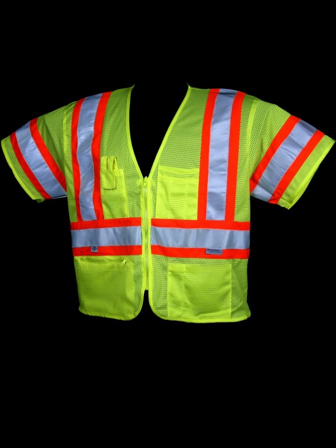 V155 Class 3 Mesh Lime Safety Vest