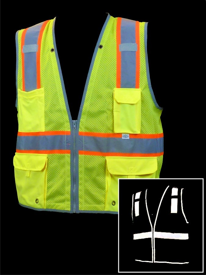 V1700 Lime Class 2 Mesh Safety Vest