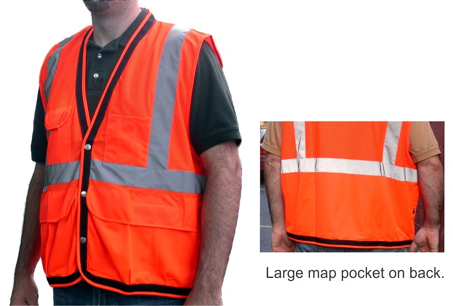 V210 Orange Surveyors Mesh Vest