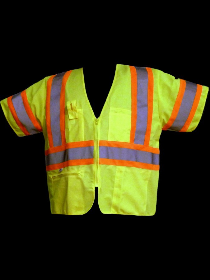 V355 Class 3 Lime Solid Safety Vest