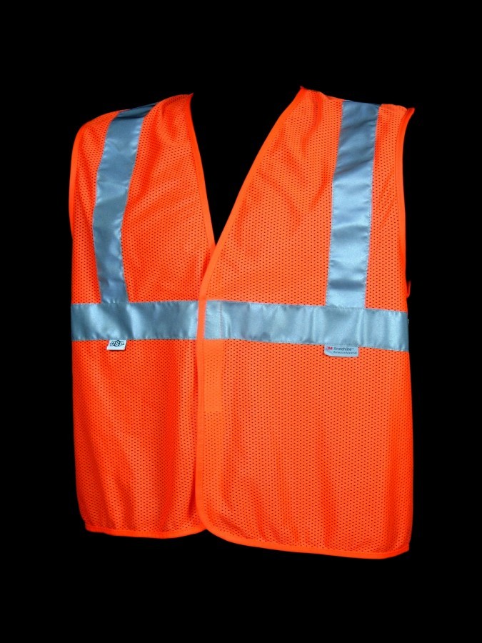 V40 Class 2 Orange Mesh Safety Vest