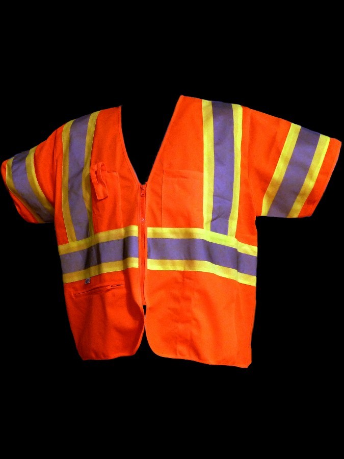 V455 Class 3 Orange Solid Safety Vest