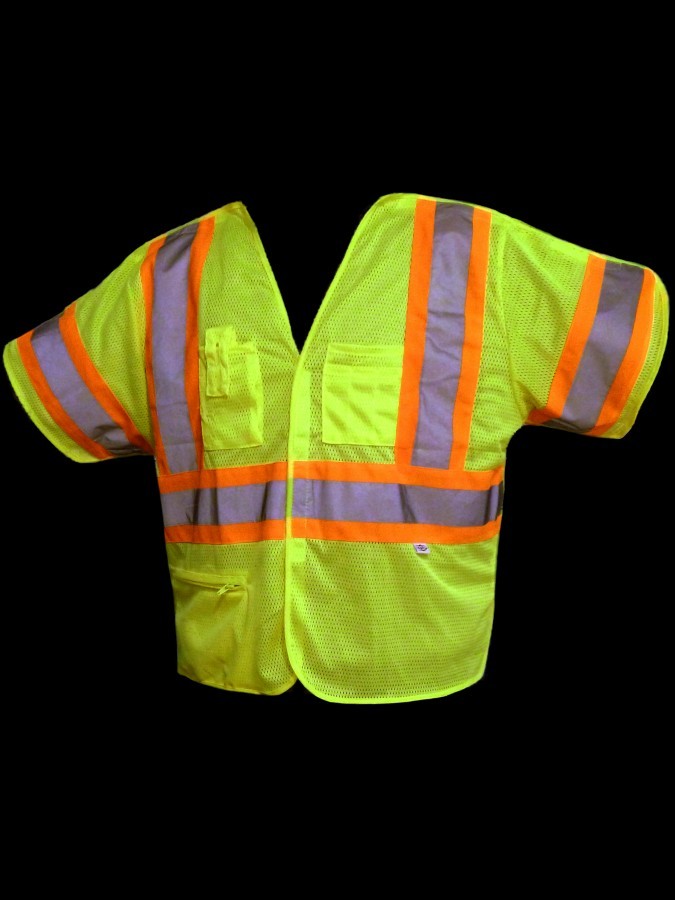 VB155 Class 3 Lime Tear-Away Mesh Safety Vest