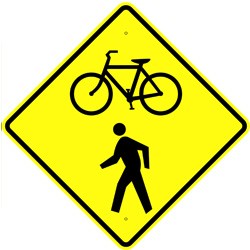 W11-15 Bicycle with Pedestrian Sign