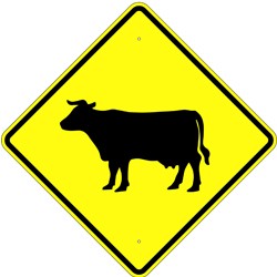 W11-4S Cattle Crossing Symbol Sign