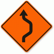 W24-1R Double Reverse Curve Right Sign