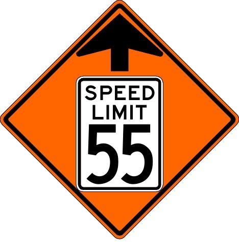 W3-5 Speed Reduction Arrow/ Speed Limit Sign