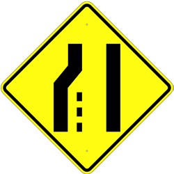 W4-2L Left Lane Ends Symbol Sign