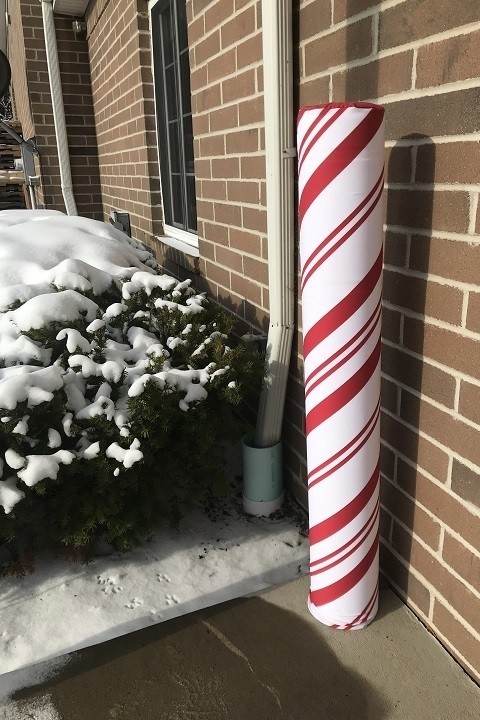 Candy Cane Fabric Bollard Covers