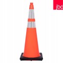 36" 12 lb Solid Orange, Black Base Traffic Cone w/Collars FL DOT | RS90055CT3M64
