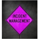 36" Pink Incident Management Roll-Up Sign | RUR36PNK-200